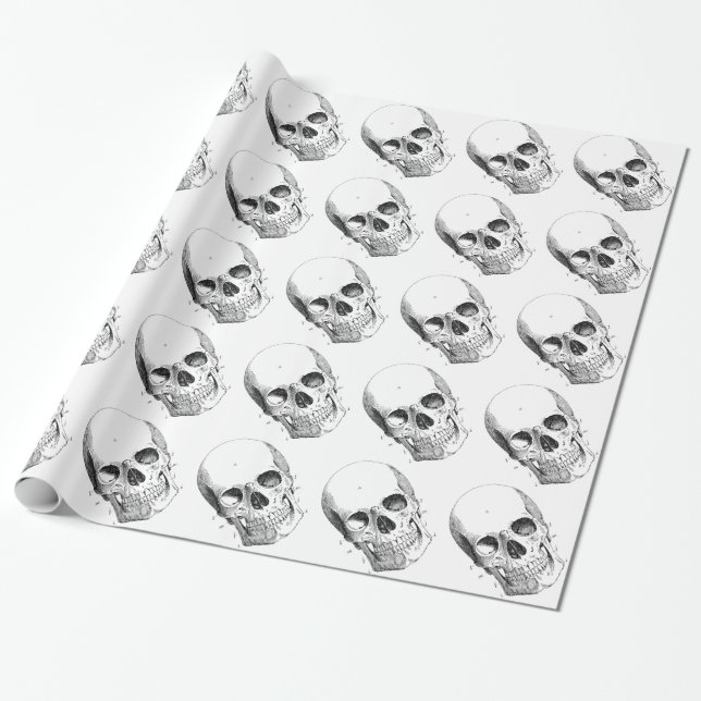 Cadeau Papier d'emballage de crânes éffrayants (Déroulé)