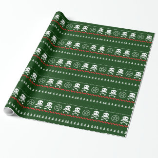 Cadeau Papier d'emballage de crânes en métal de Noël