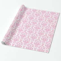 Papier d'emballage de damassé rose