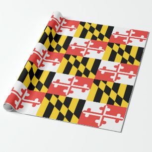 Cadeau Papier d'emballage de drapeau du Maryland, 30" x