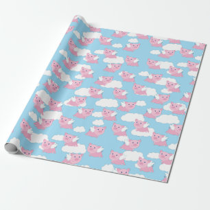 Cadeau Papier d'emballage de ęr anniversaire porcin