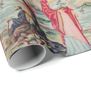 Cadeau Papier d'emballage de femme asiatique du cru PBN