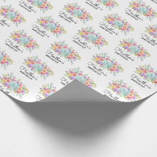 Cadeau Papier d'emballage de fête d'anniversaire floral