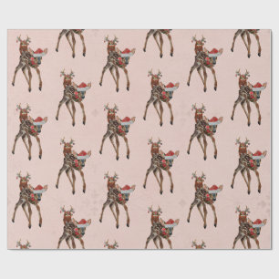 Cadeau Papier d'emballage DE FÊTE de FAON et de HIBOU