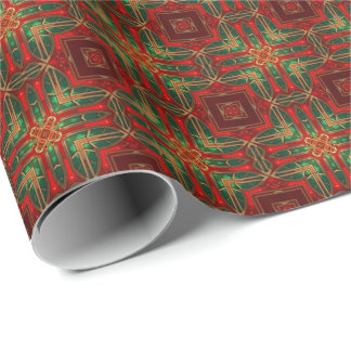 Cadeau Papier d'emballage de fêtes orné de vitraux