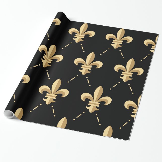 Cadeau Papier d'emballage de Fleur De Lis (Déroulé)
