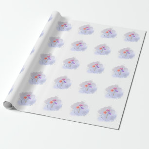 Cadeau papier d'emballage de fleurs d'aquarelle