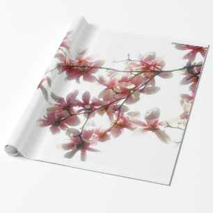 Cadeau Papier d'emballage de fleurs de magnolia