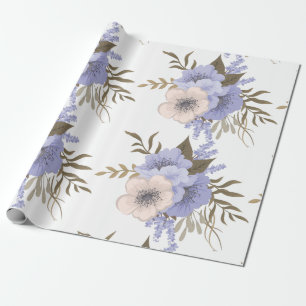 Cadeau papier d'emballage de fleurs de temps de printemps