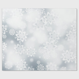 Cadeau Papier d'emballage de flocons de neige argentés