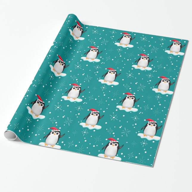 Cadeau Papier d'emballage de flottement de pingouin de (Déroulé)
