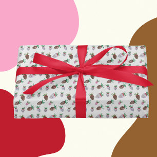 Cadeau Papier d'emballage de fraises enrobées de chocolat