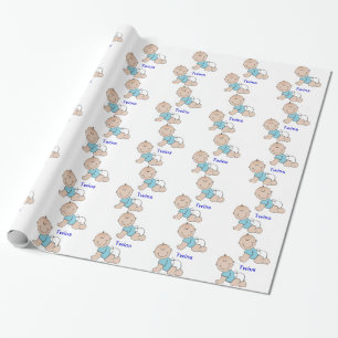 Cadeau Papier d'emballage de garçon jumeau