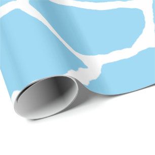 Cadeau Papier d'emballage de girafe de motif bleu de peau