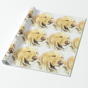 Cadeau Papier d'emballage de golden retriever