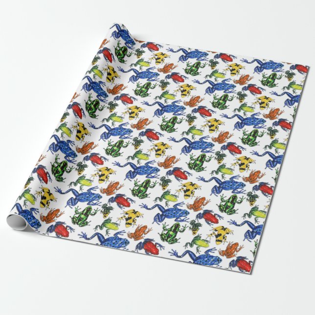 Cadeau Papier d'emballage de grenouille de flèche de (Déroulé)