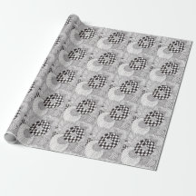 Papier d'emballage de griffonnage abstrait noir et