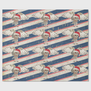 Cadeau Papier d'emballage de HIBOU de NOËL
