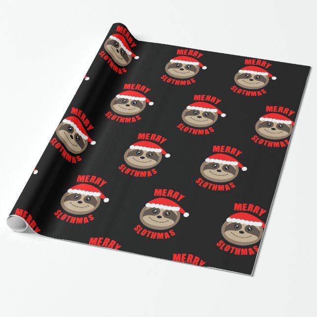 Cadeau Papier d'emballage de Joyeux de Slothmas Noël (Déroulé)