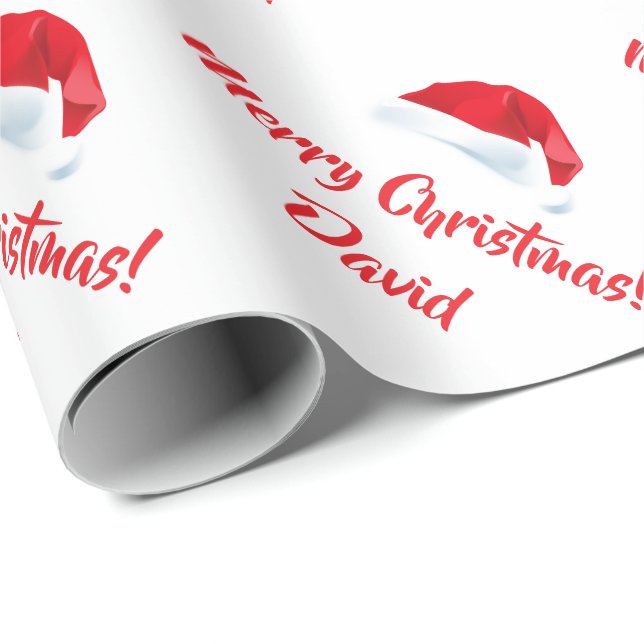 Cadeau Papier d'emballage de Joyeux Noël de casquette (Coin rond)