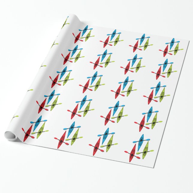 Cadeau papier d'emballage de kayak (Déroulé)
