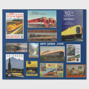 Cadeau Papier d'emballage de la publicité ferroviaire vin