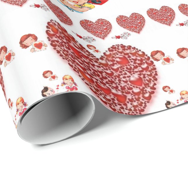 Cadeau Papier d'emballage de la Saint-Valentin (Coin rond)