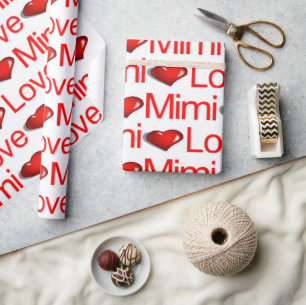 Cadeau Papier d'emballage de la Saint-Valentin Amour Mimi