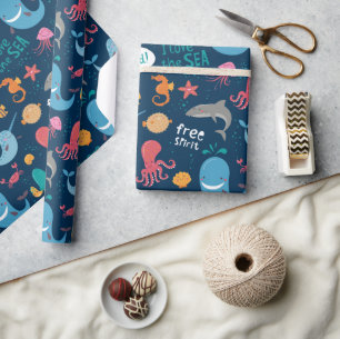 Cadeau Papier d'emballage de la vie marine