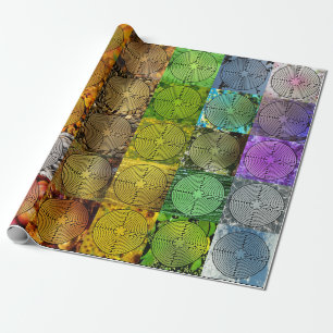 Cadeau Papier d'emballage de labyrinthe coloré