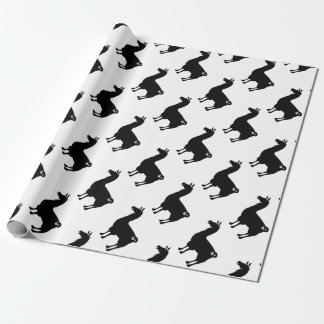 Cadeau Papier d'emballage de lama noir