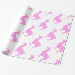 Cadeau Papier d'emballage de lama rose