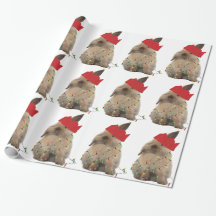 Papier d'emballage de lapin de houblon de Noël
