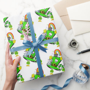 Cadeau Papier d'emballage de lapin de la Saint-Patrick jo