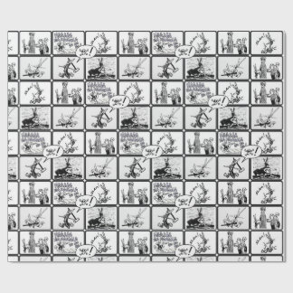 Cadeau Papier d'emballage de lapin de scènes méchantes de