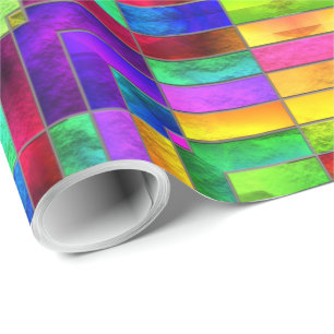 Cadeau Papier d'emballage de l'art 7 en verre souillé