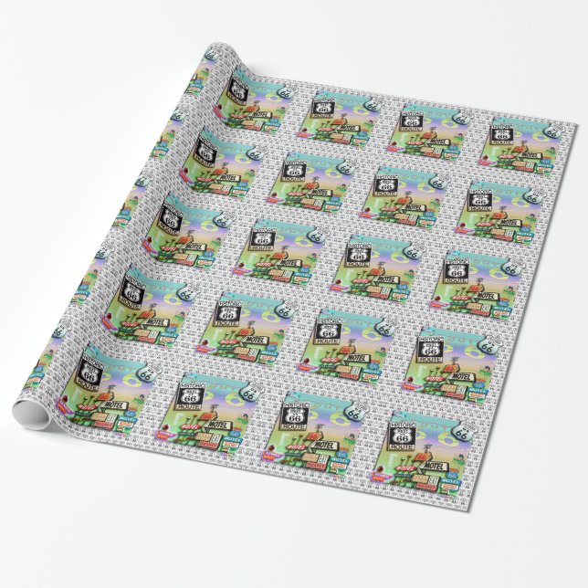 Cadeau Papier d'emballage de l'itinéraire 66 (Déroulé)