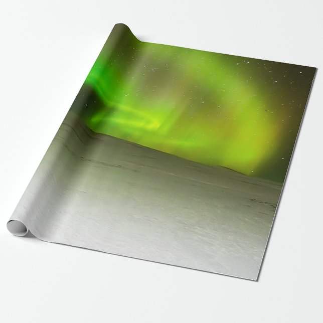 Cadeau Papier d'emballage de lumières du nord (Déroulé)