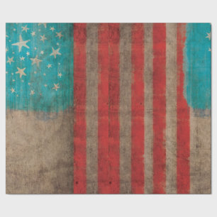 Cadeau Papier d'emballage de luxe vintage étoilé rayé USA