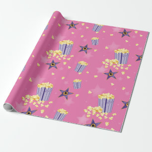 Cadeau Papier d'emballage de maïs éclaté rose de film