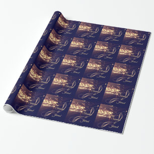Cadeau Papier d'emballage de mariage élégant à paillettes