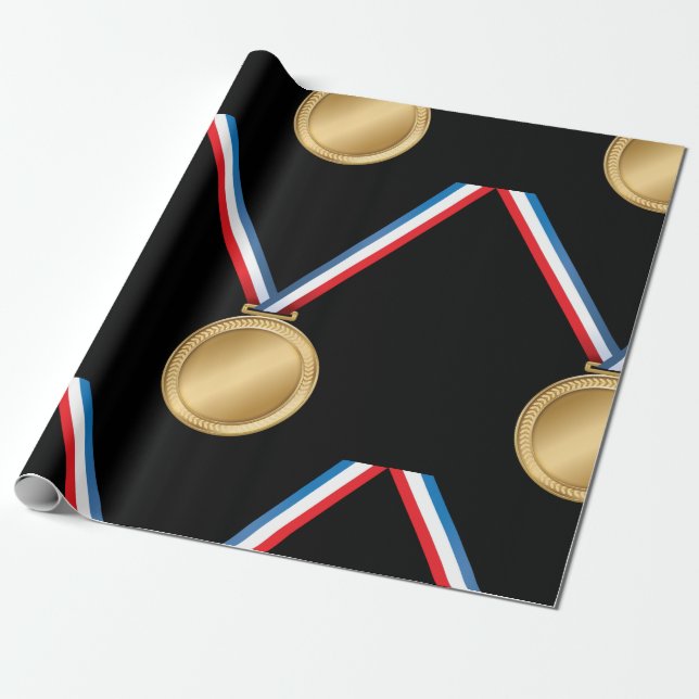 Cadeau Papier d'emballage de médaille d'or (Déroulé)
