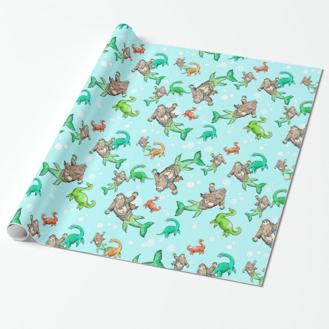 Cadeau Papier d'emballage de monstre de sasquatch de (Déroulé)
