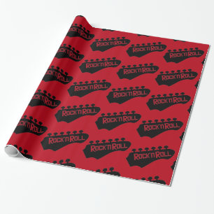 Cadeau Papier d'emballage de motif de guitare de rock