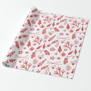 Cadeau Papier d'emballage de motif de nouvelle année de