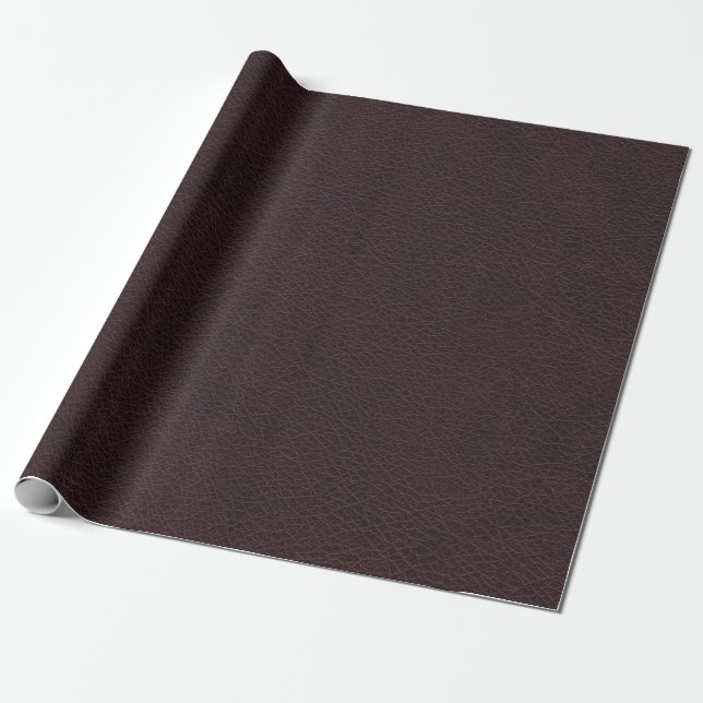 Cadeau Papier d'emballage de motif en cuir foncé (Déroulé)