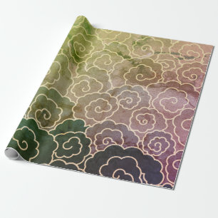 Cadeau Papier d'emballage de MOTIF JAPONAIS de NUAGE