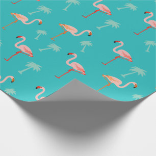 Cadeau Papier d'emballage de motif rose et turquoise de