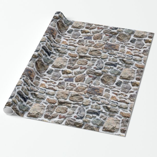 Cadeau Papier d'emballage de mur en pierre (Déroulé)