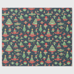 Cadeau papier d'emballage de Noël Alien